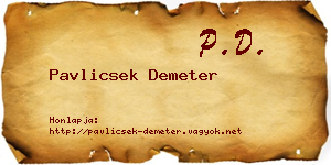 Pavlicsek Demeter névjegykártya